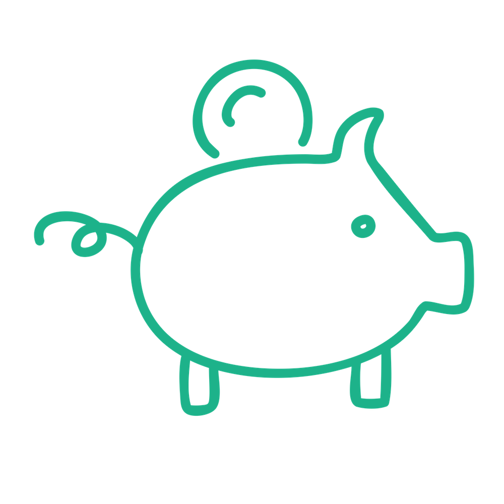 SUMMERHILL icon - green - piggy bank - 1000